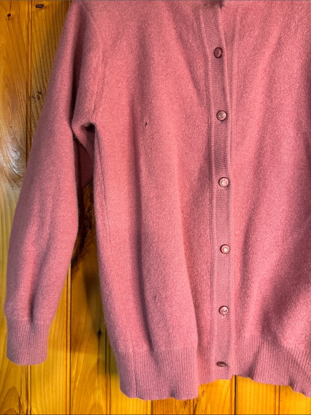 Polo by Ralph Lauren Vintage Black Label Dusty Rose Button-Up Cashmere Cardigan - Picture 5 of 12